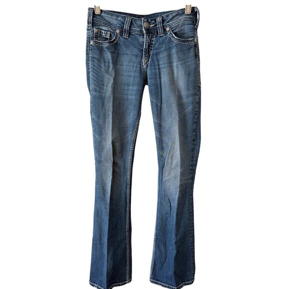 Silver Boot Cut Size 27”Waist Heavy Denim GUC - Picture 1 of 13